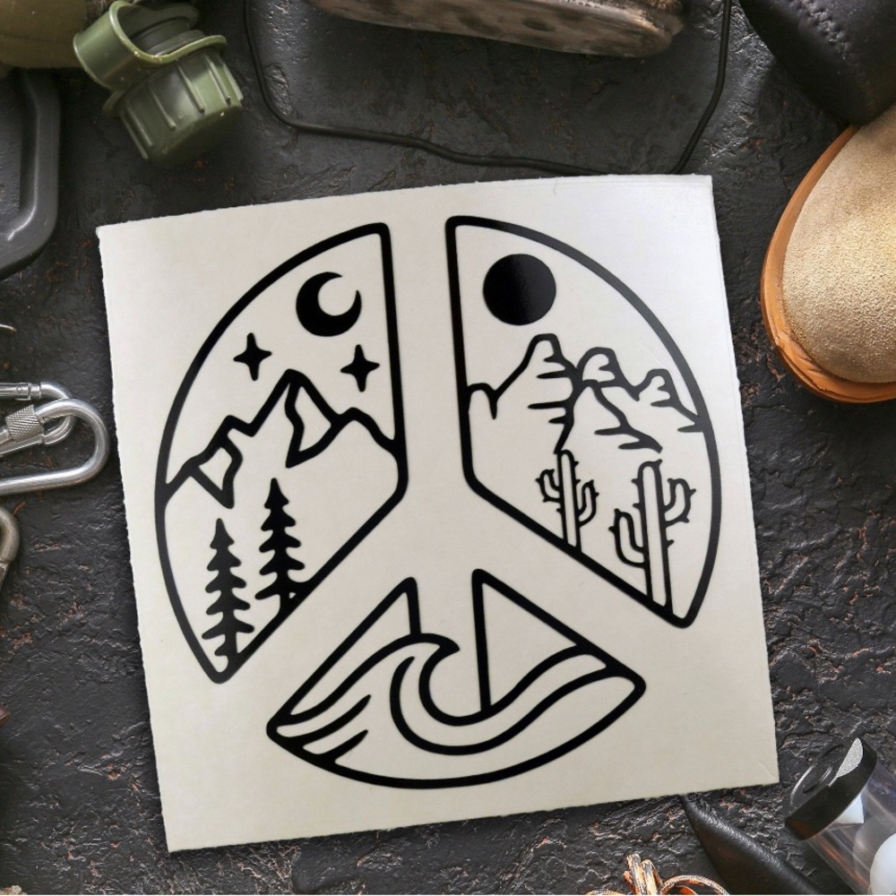 Nature Peace Sign Vinyl Decal